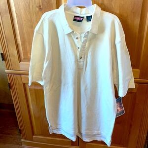 NEW COLEMAN outdoors POLO off white Waffle Knit Thermal SHORT SLEEVED Shirt mens